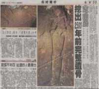 China times article on the skeleton's discovery